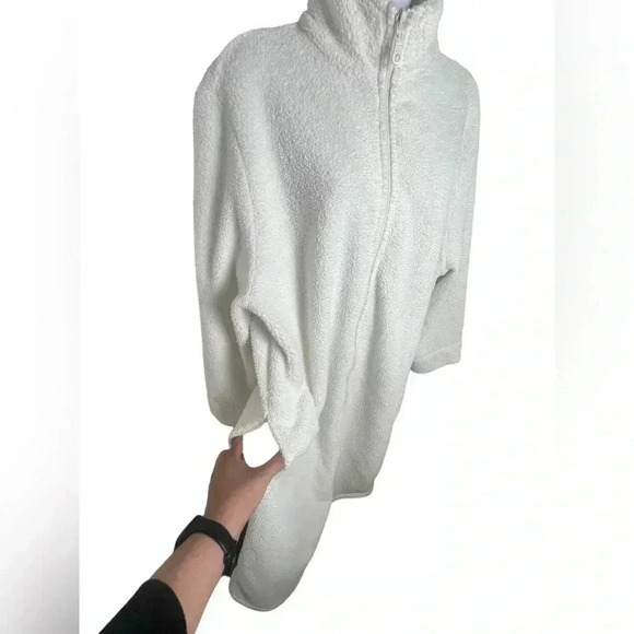 Sonoma Intimates Ivory Mockneck Full-Zip Fuzzy Soft Women's Robe Size Large - Picture 3 of 6